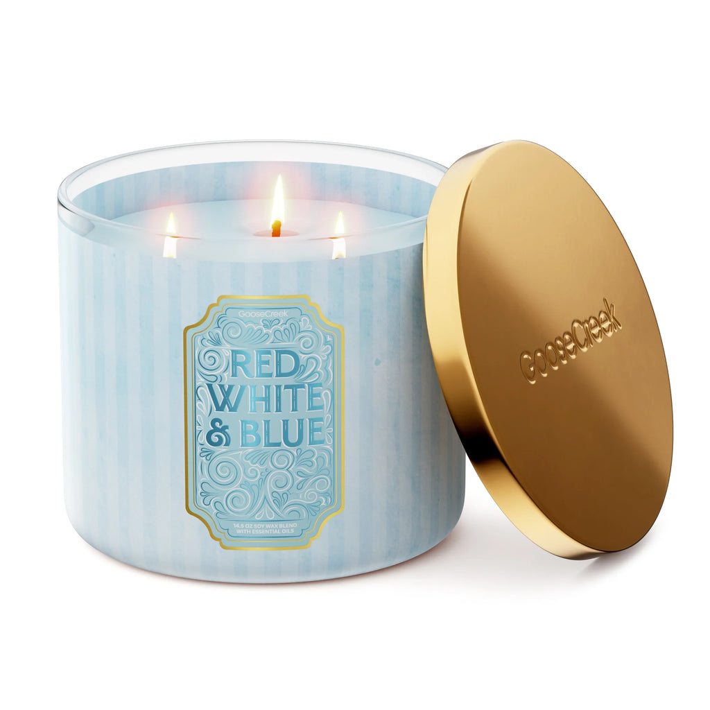 Red, White & Blue 3-Wick Candle
